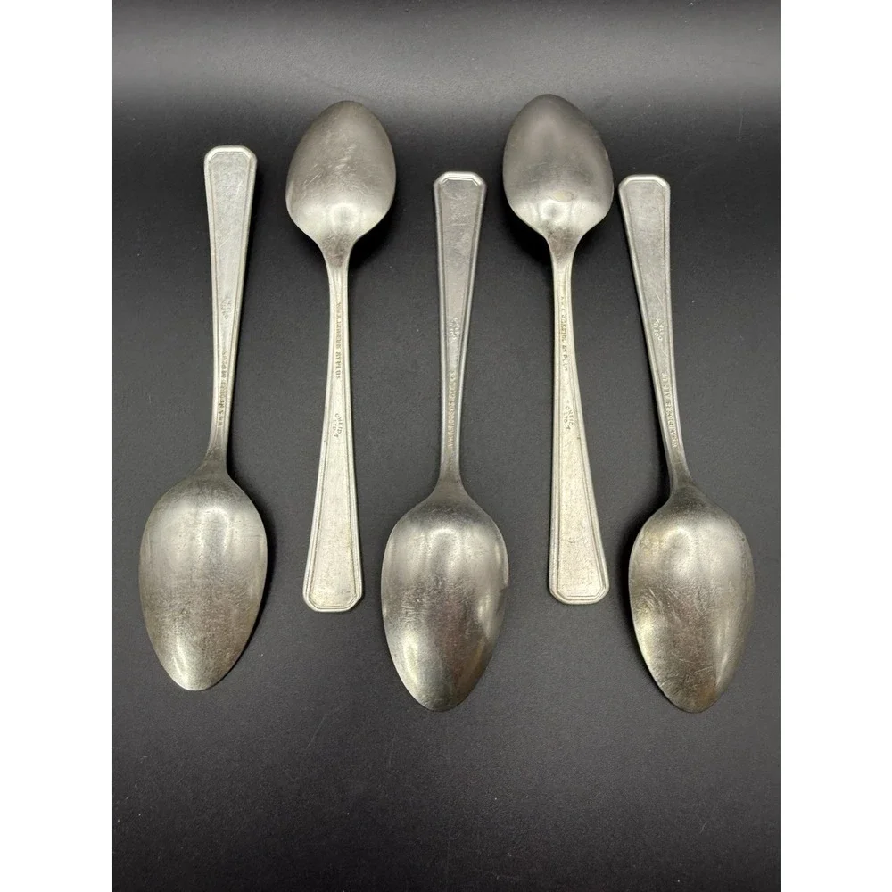 VTG Oneida WM. A Rogers Croydon Mary Lee Silverplate Teaspoon 1932 Set 5 A1 Plus